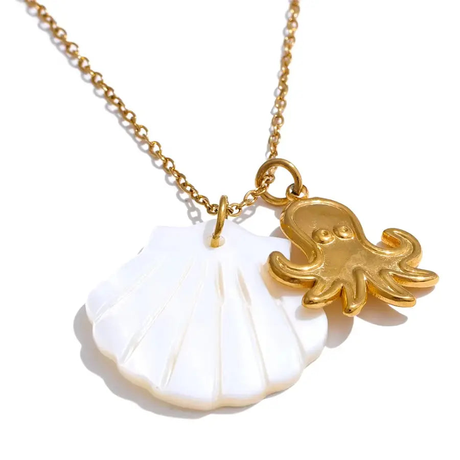 18K Gold Plated Ocean Pendant Necklace
