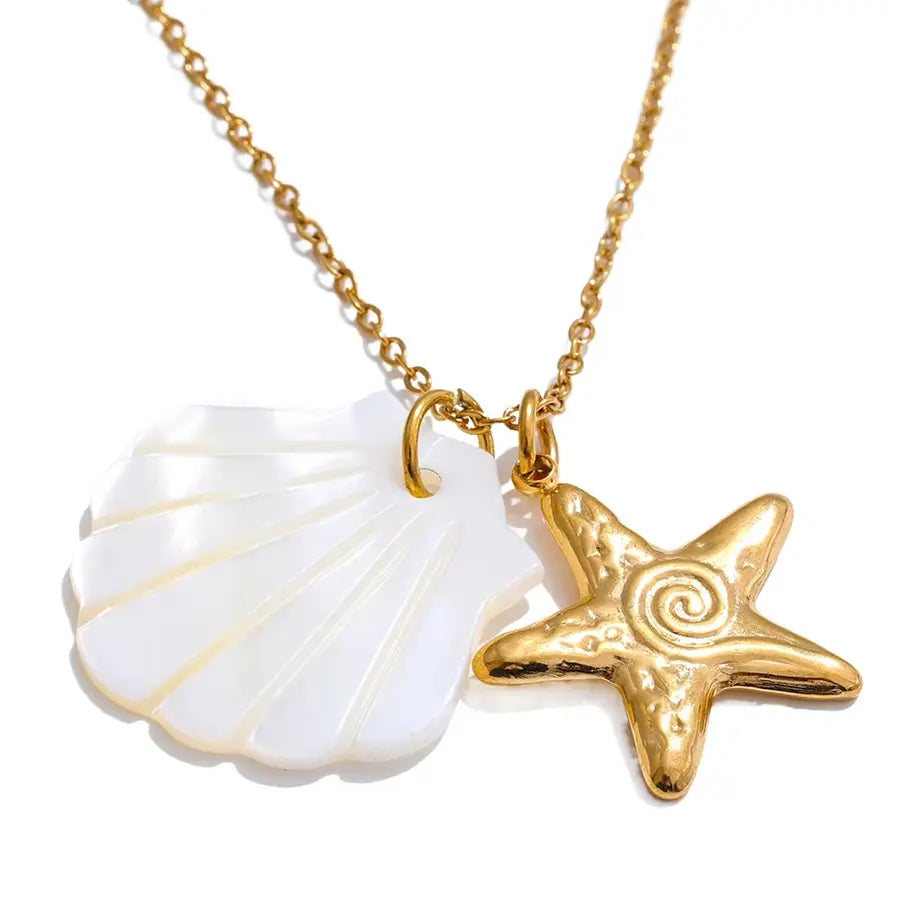 18K Gold Plated Ocean Pendant Necklace