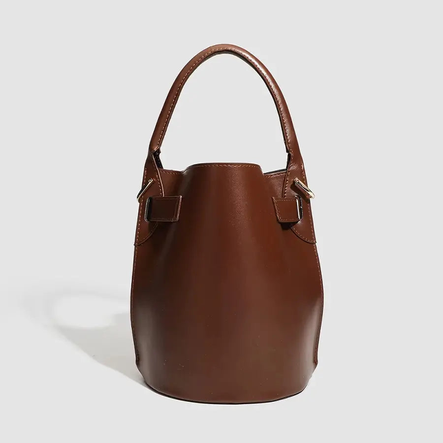 Belted Suede-Look Bucket Bag