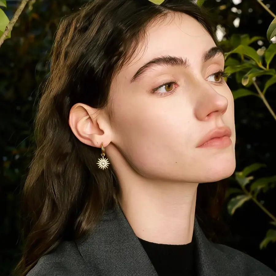 Celestial Zirconia Hoop Earrings
