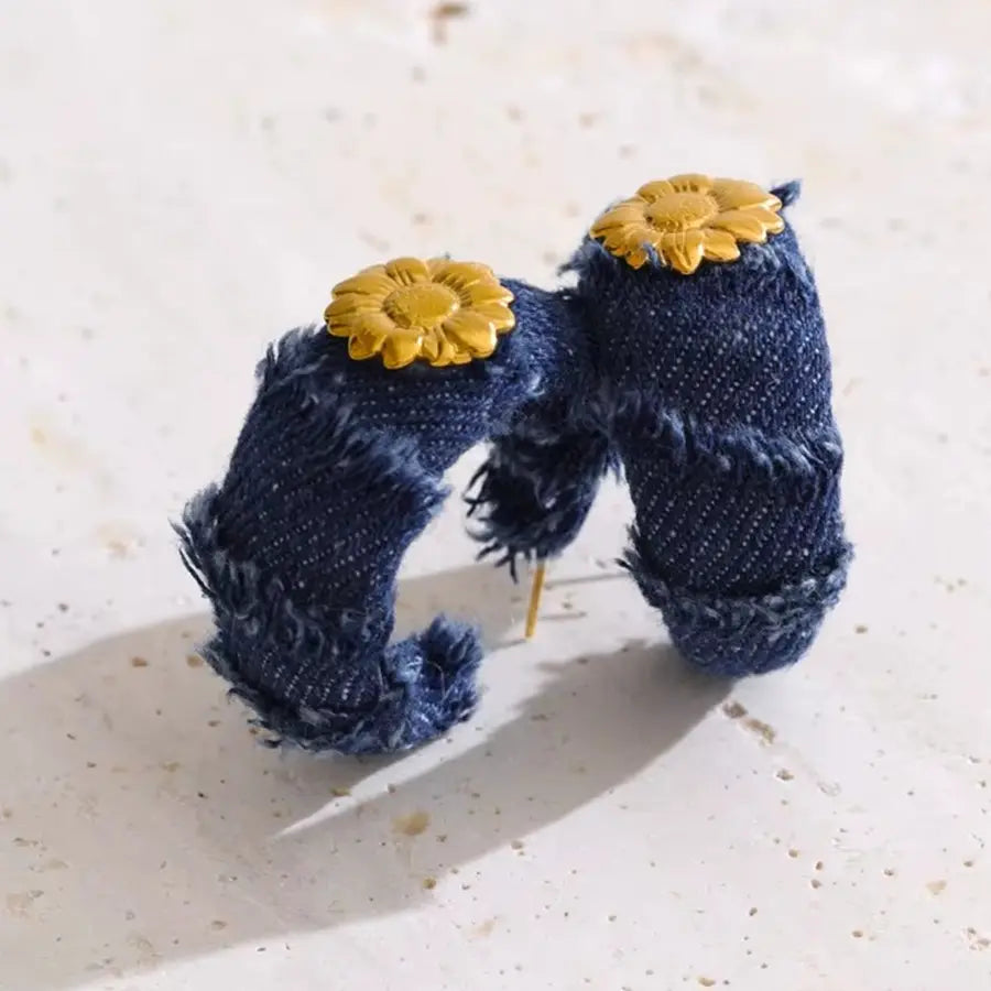 Denim Hoop Earrings