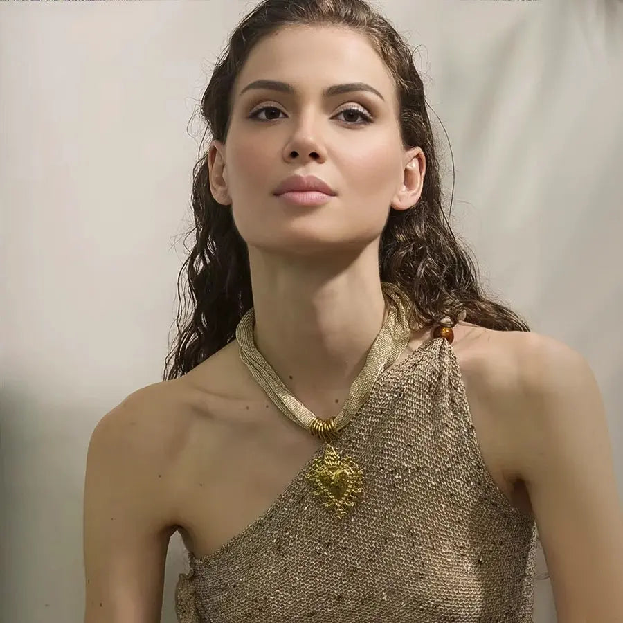 Golden Heart Pendant Necklace