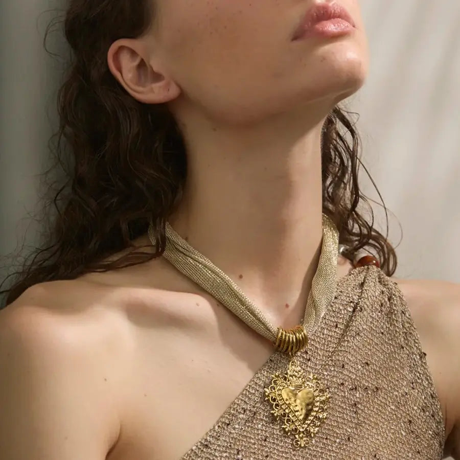 Golden Heart Pendant Necklace