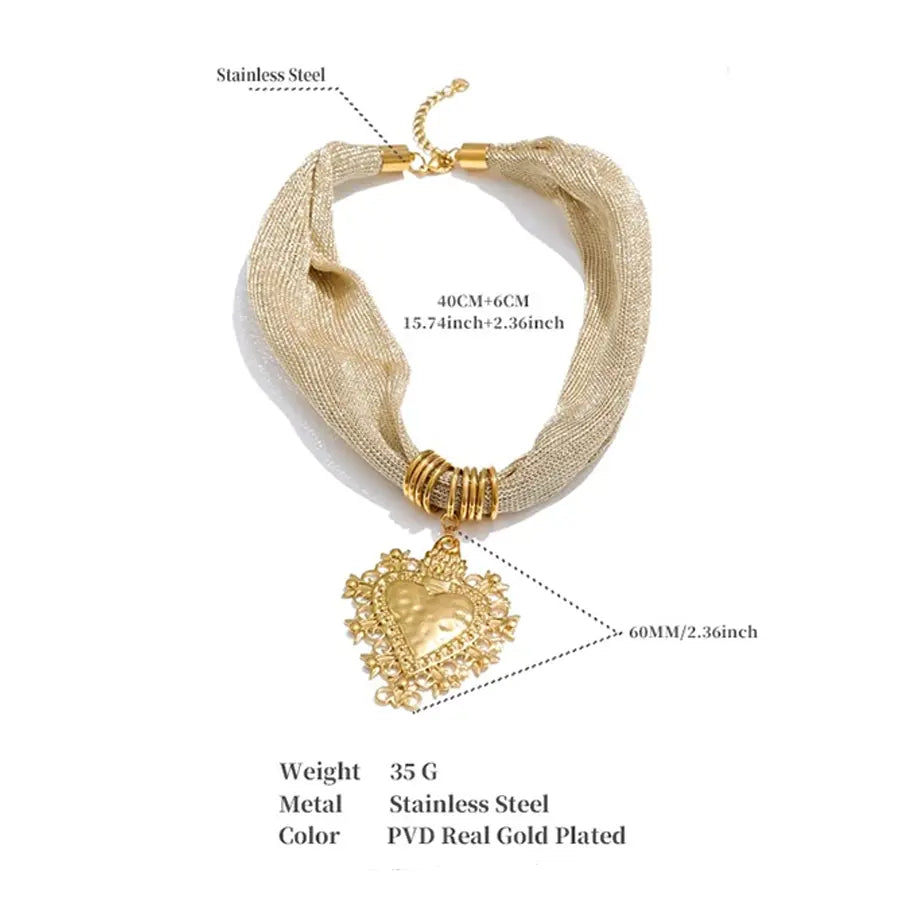 Golden Heart Pendant Necklace
