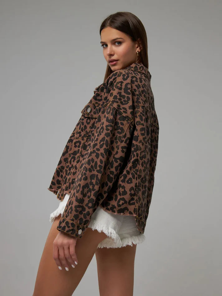 Leopard Print Rebel Jean Jacket