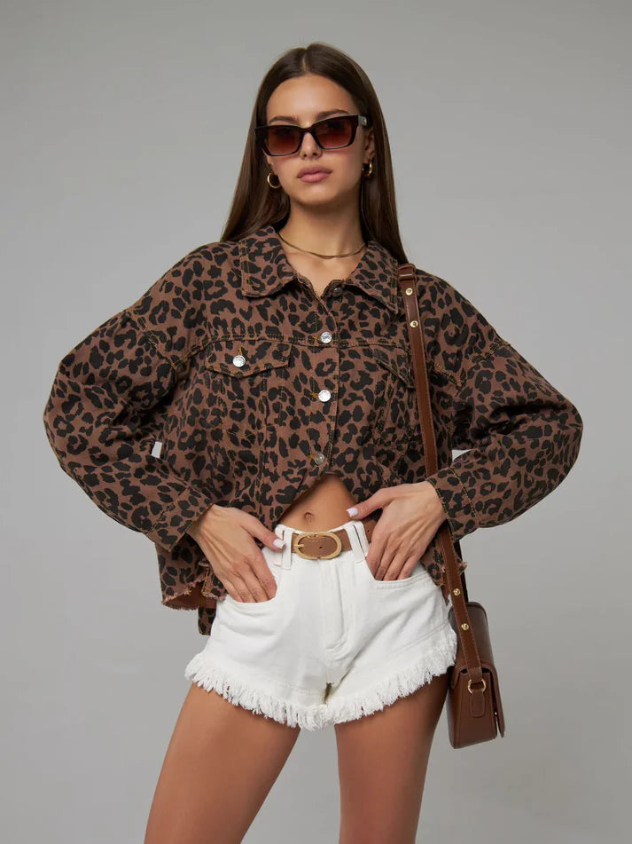 Leopard Print Rebel Jean Jacket