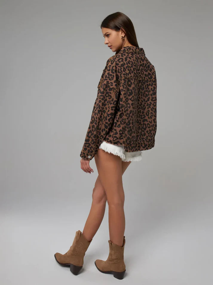 Leopard Print Rebel Jean Jacket