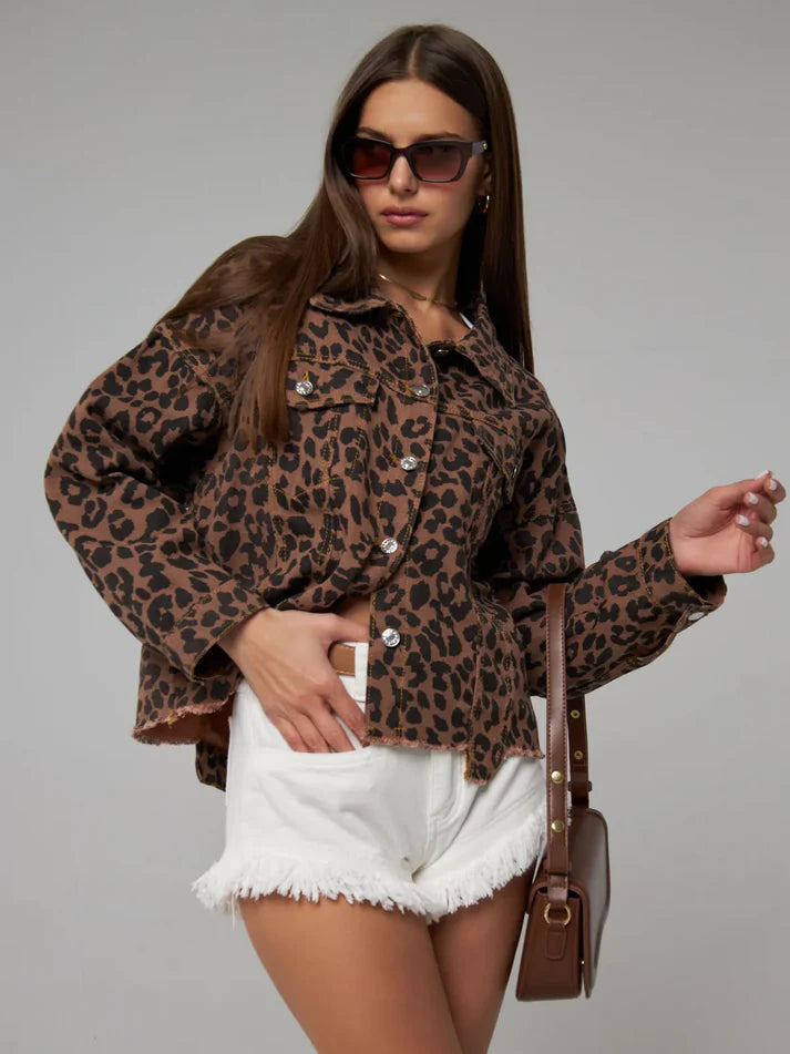Leopard Print Rebel Jean Jacket