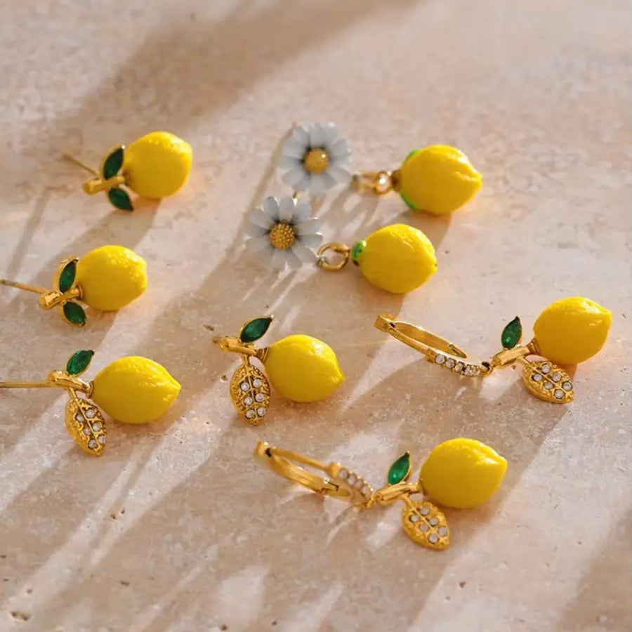 Limoncello Resin Zirconia Earrings