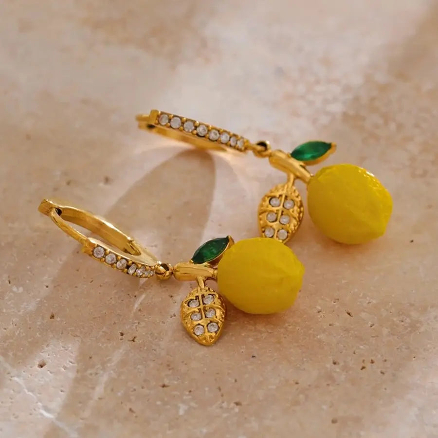 Limoncello Resin Zirconia Earrings