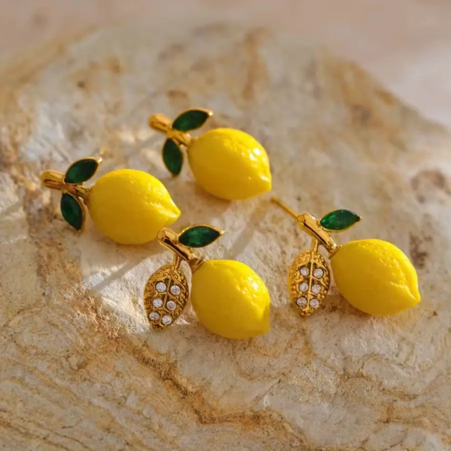 Limoncello Resin Zirconia Earrings