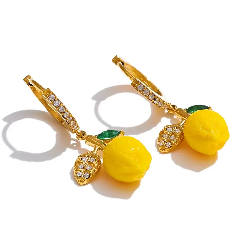 Limoncello Resin Zirconia Earrings