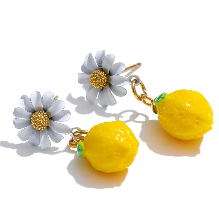 Limoncello Resin Zirconia Earrings