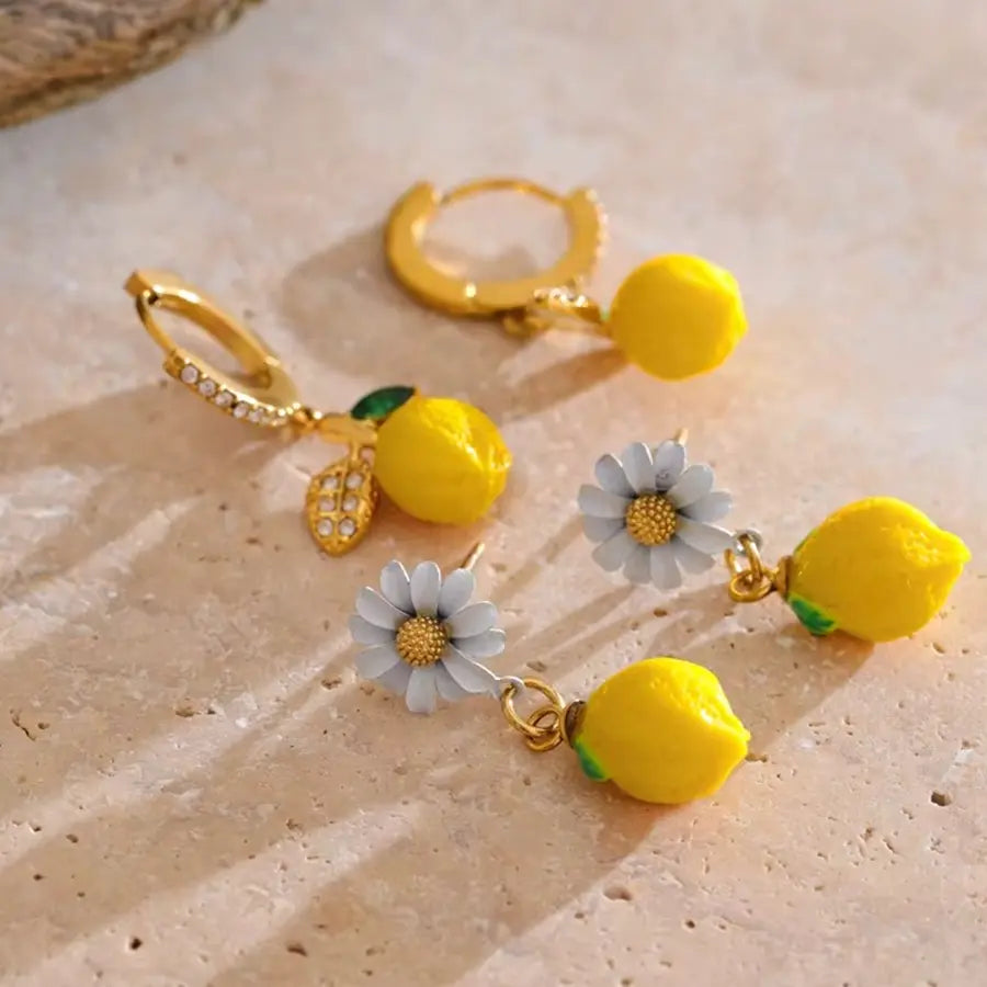 Limoncello Resin Zirconia Earrings