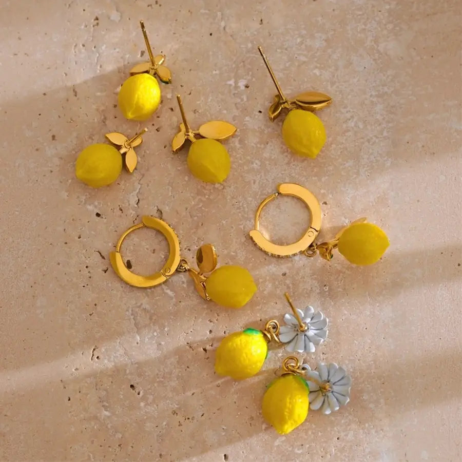 Limoncello Resin Zirconia Earrings