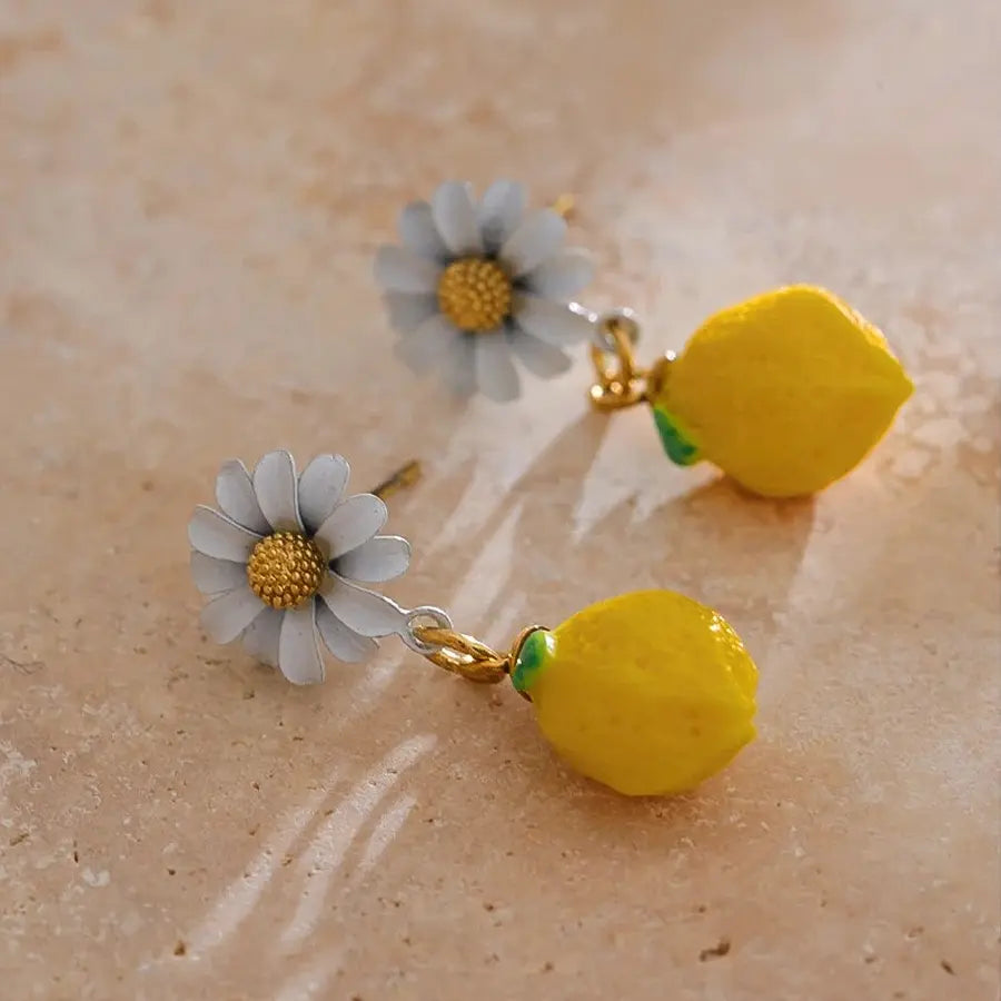 Limoncello Resin Zirconia Earrings