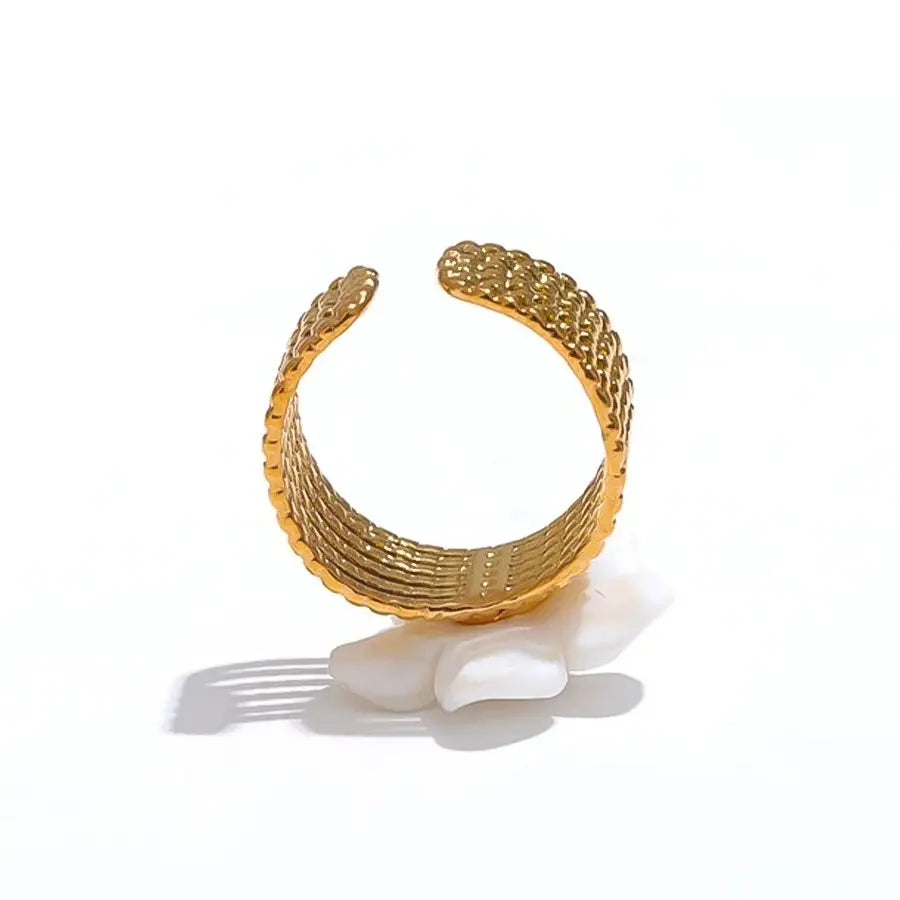 Natural Shell Flower Adjustable Ring