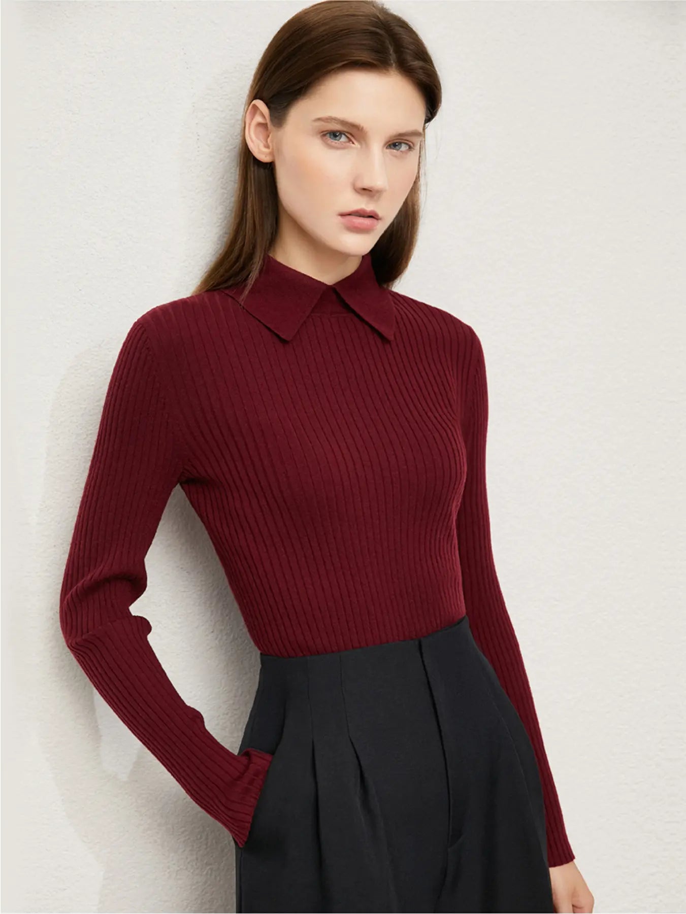 Ribbed Knit Polo