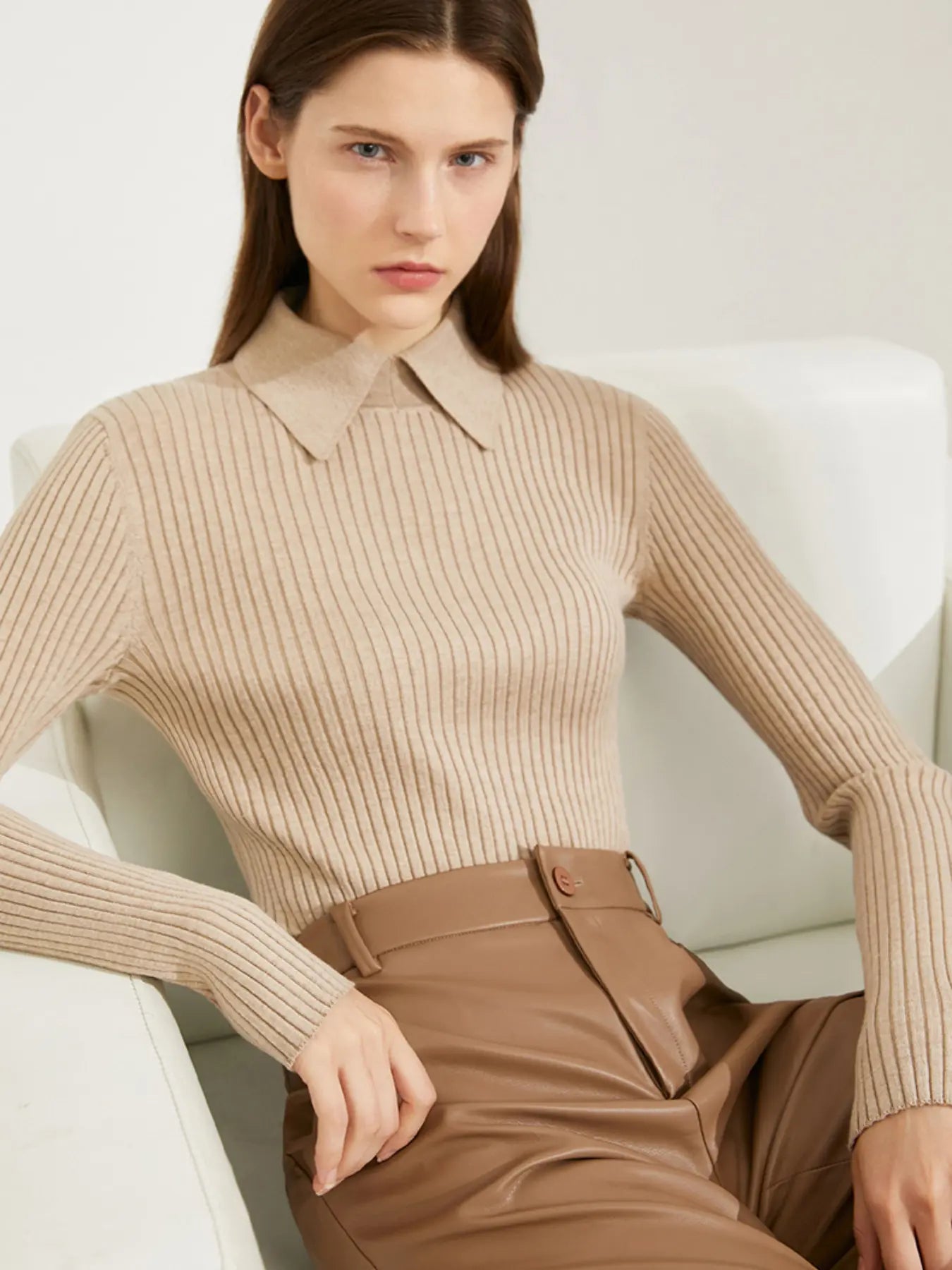 Ribbed Knit Polo