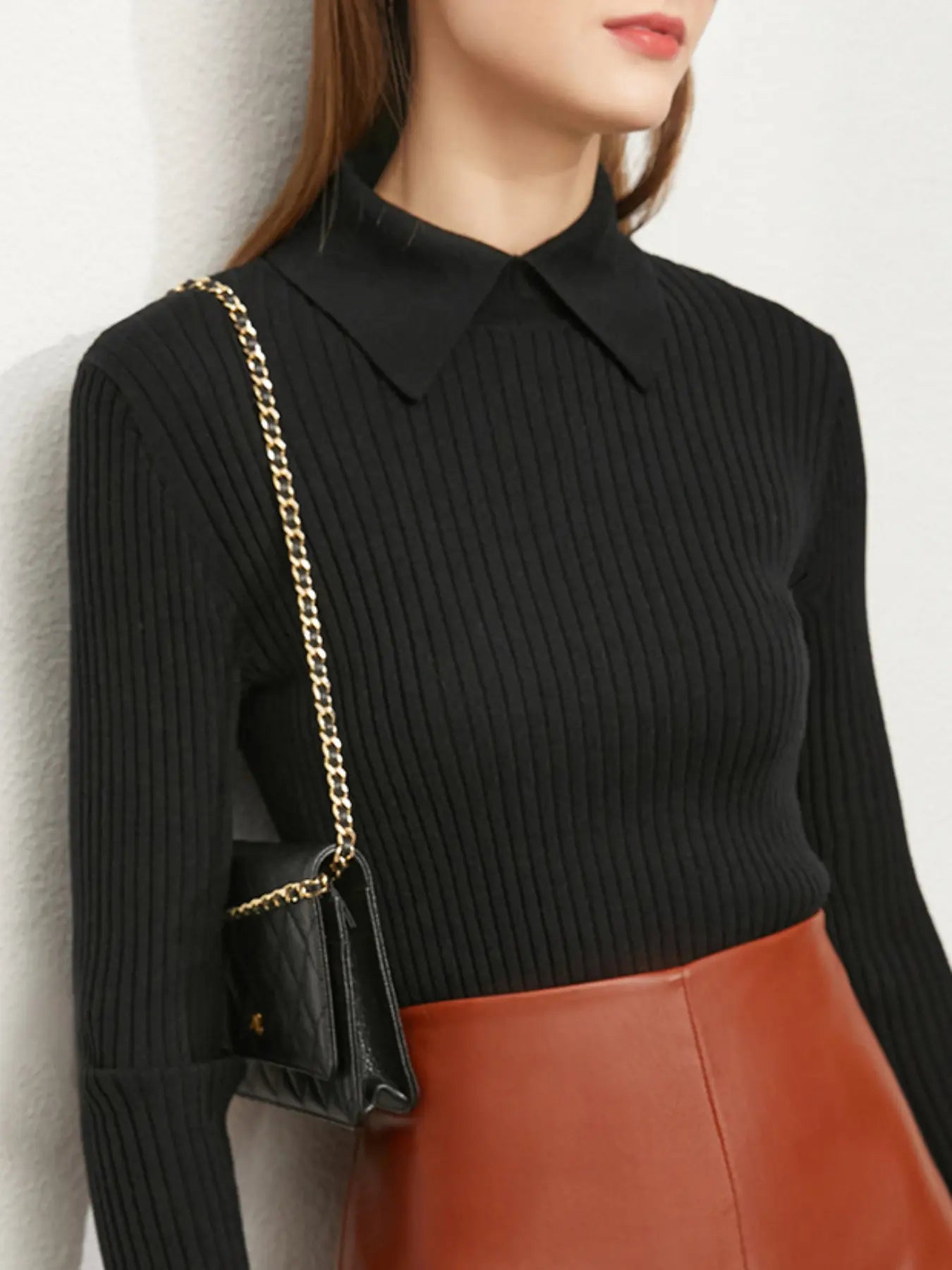 Ribbed Knit Polo
