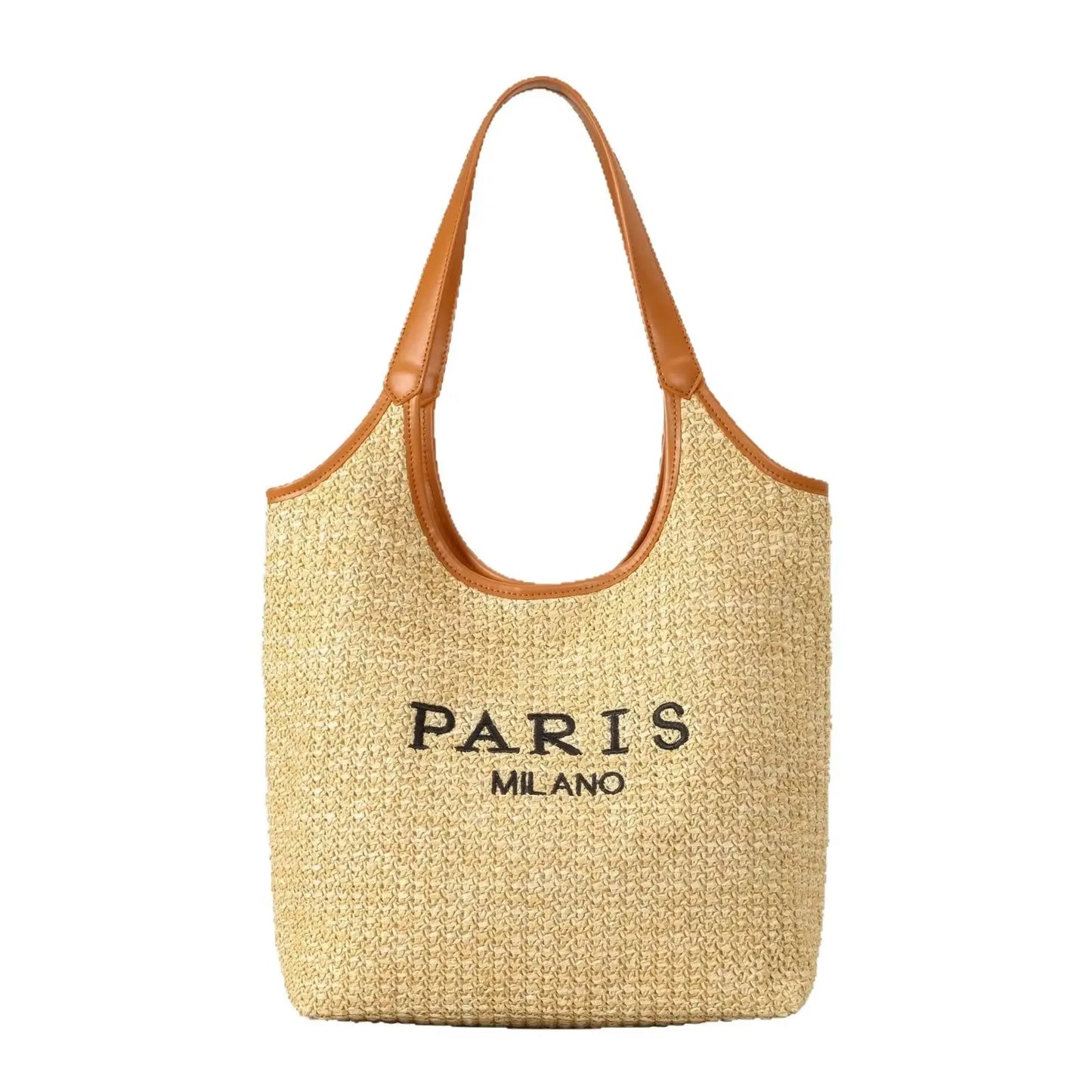SunsetChic Straw Shoulder Bag