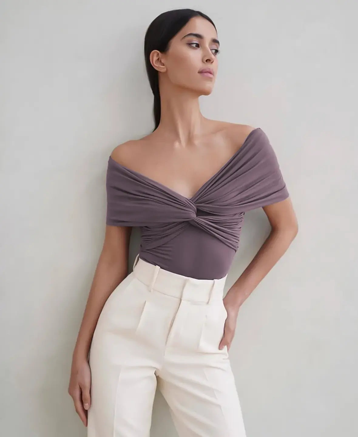 Twist Off-Shoulder Bodysuit