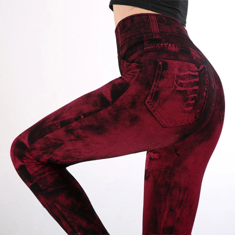 High-waisted Jeans Style Leggings
