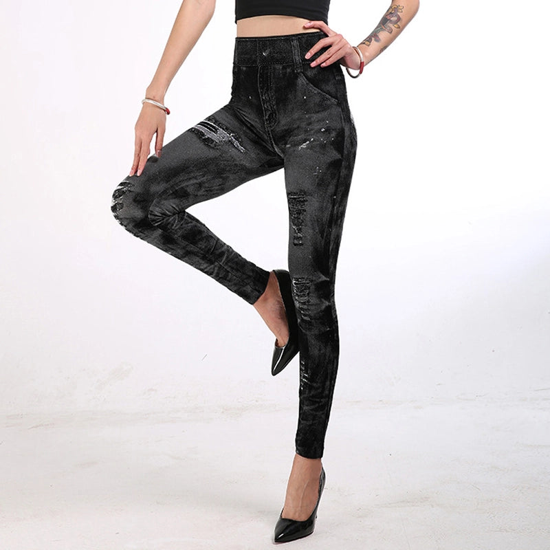 High-waisted Jeans Style Leggings