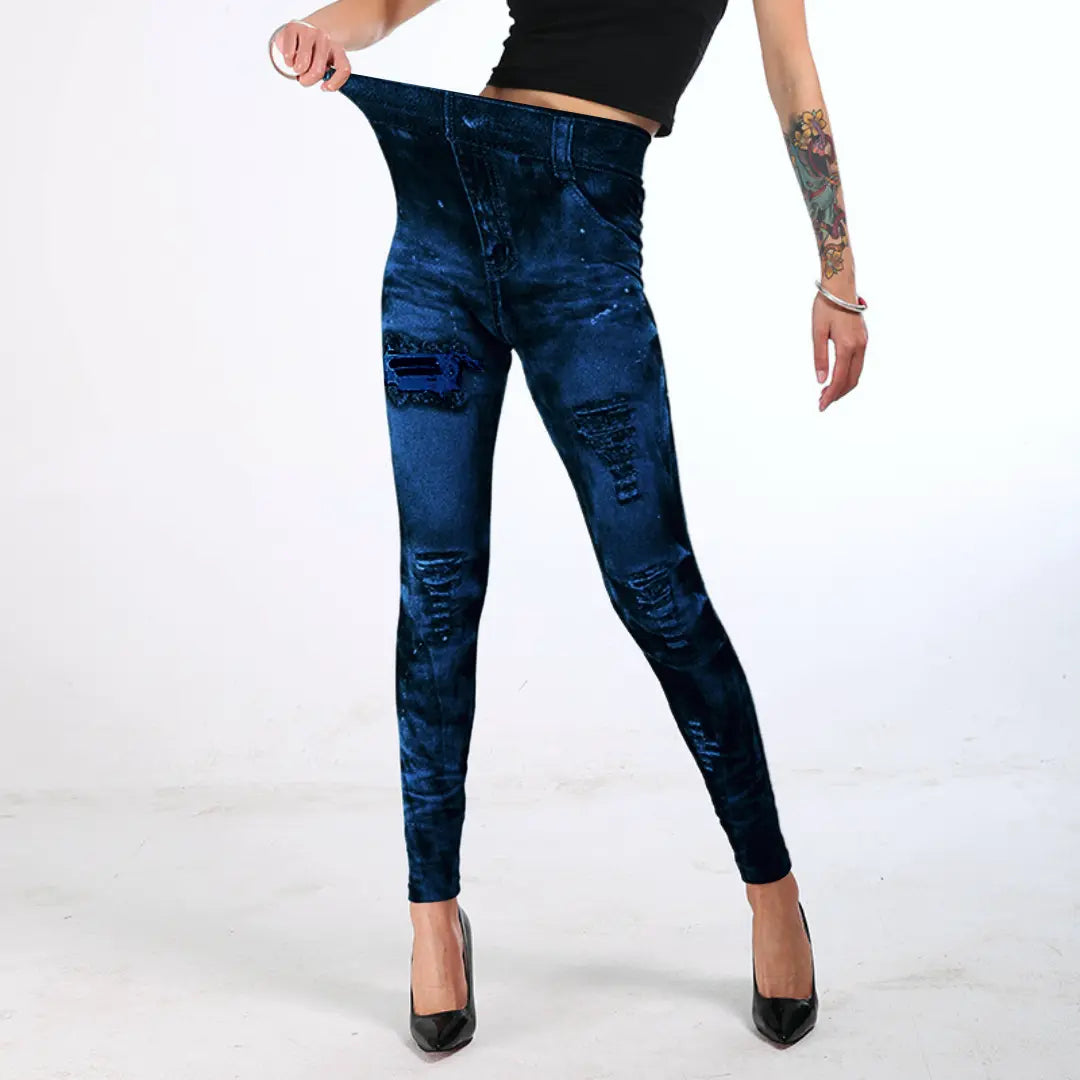 High-waisted Jeans Style Leggings