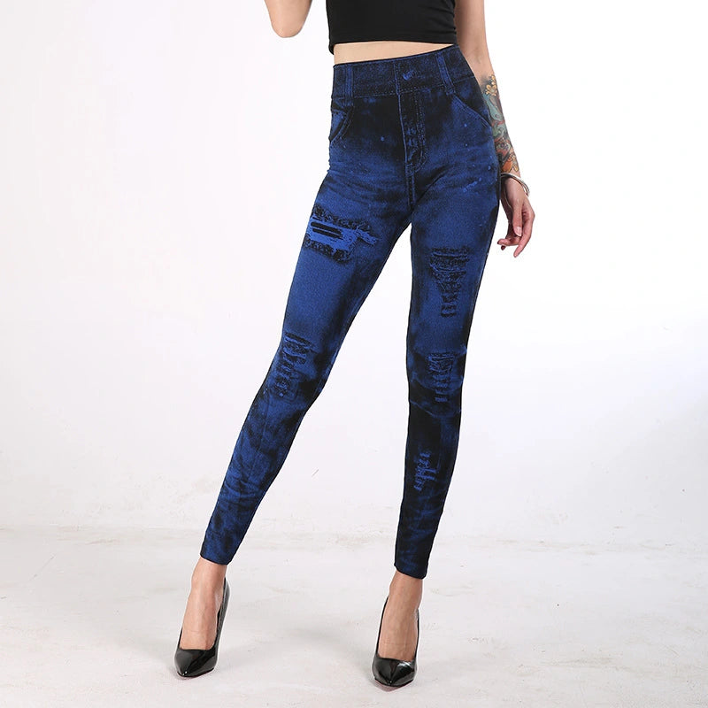 High-waisted Jeans Style Leggings