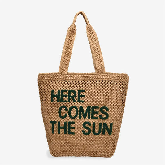 Here Comes the Sun Beach Straw Bag