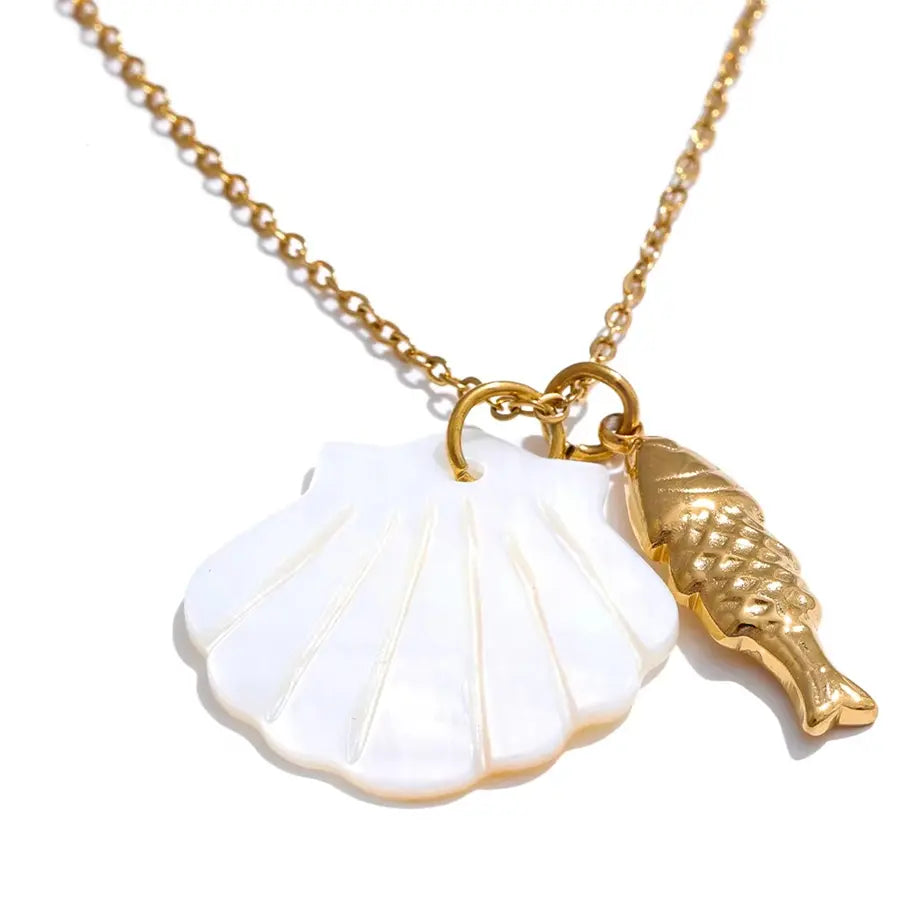18K Gold Plated Ocean Pendant Necklace
