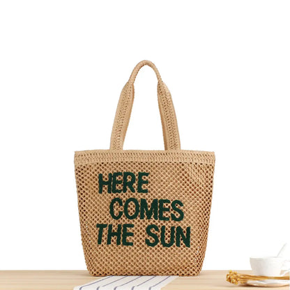 Here Comes the Sun Beach Straw Bag