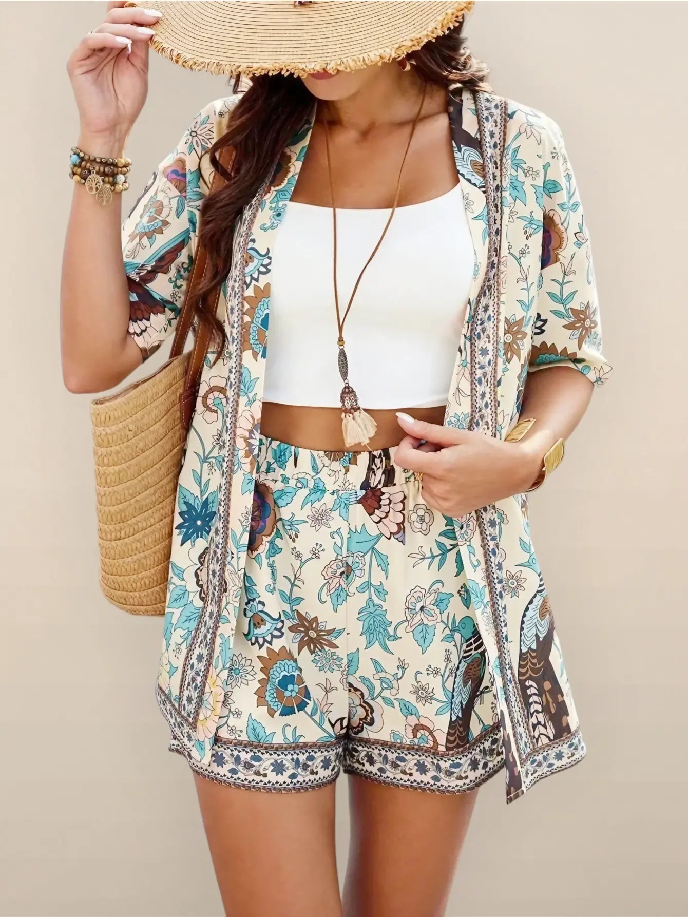Azure Bloom Casual Set