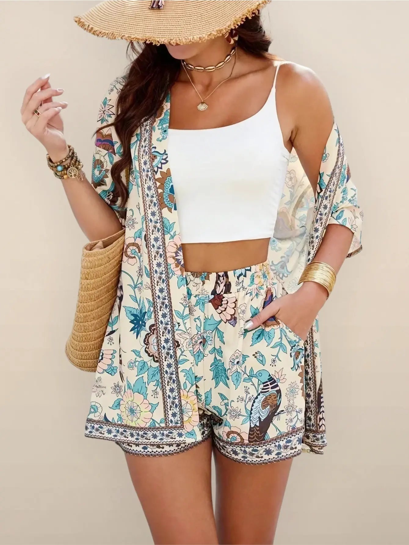 Azure Bloom Casual Set
