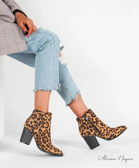 Alison Hayes™ Leopard Ankle Boots