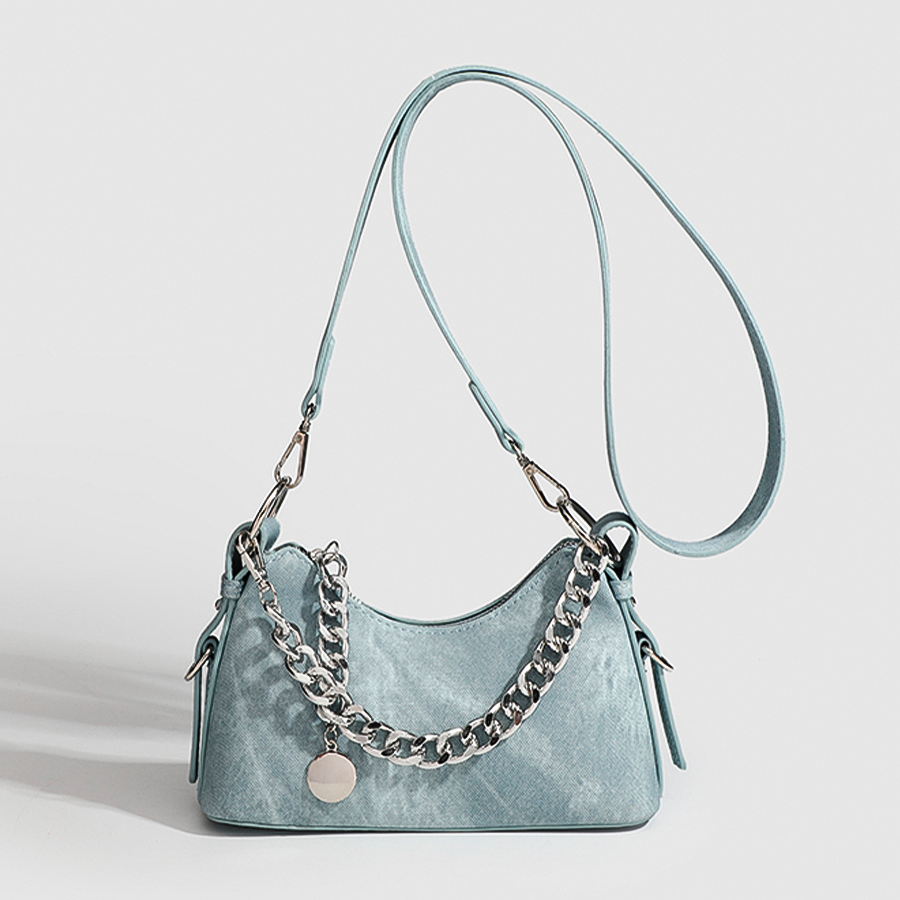 Azure Muse Denim Crossbody Bag