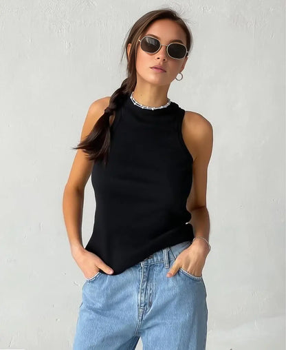 Basic Ribbed Knitted Tank Top