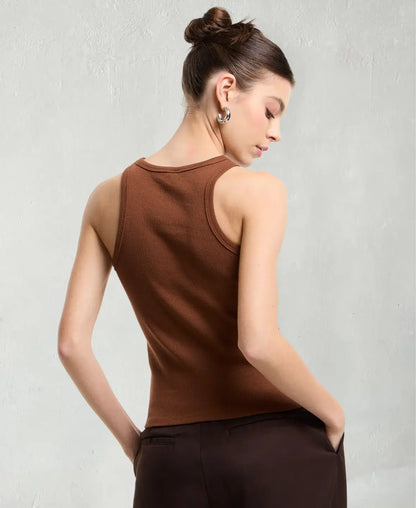 Basic Ribbed Knitted Tank Top