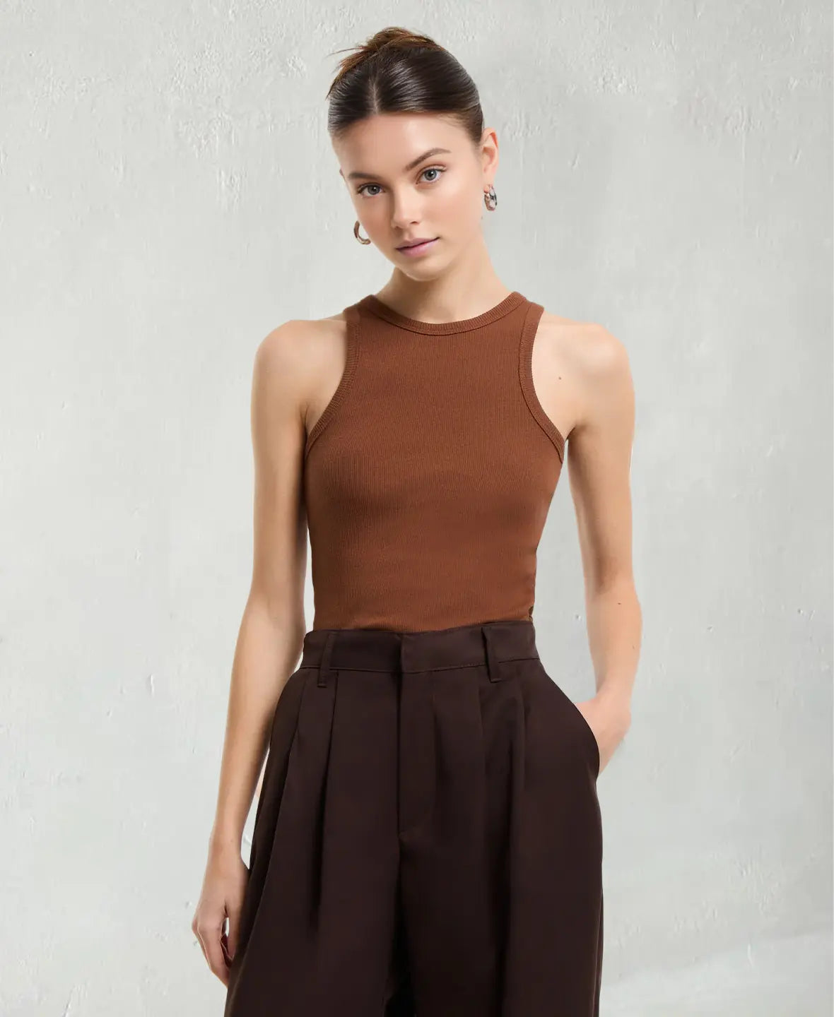 Basic Ribbed Knitted Tank Top
