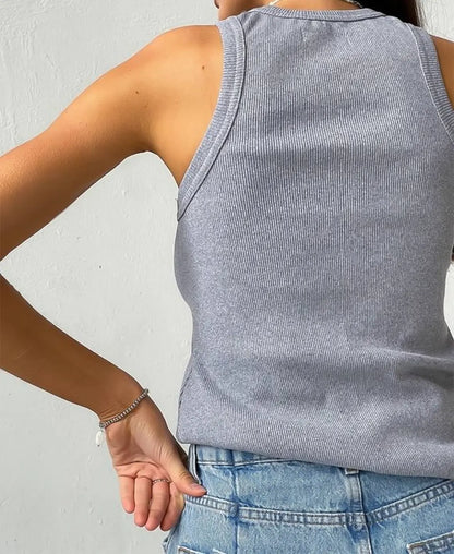 Basic Ribbed Knitted Tank Top