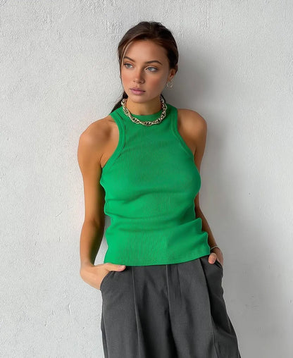 Basic Ribbed Knitted Tank Top