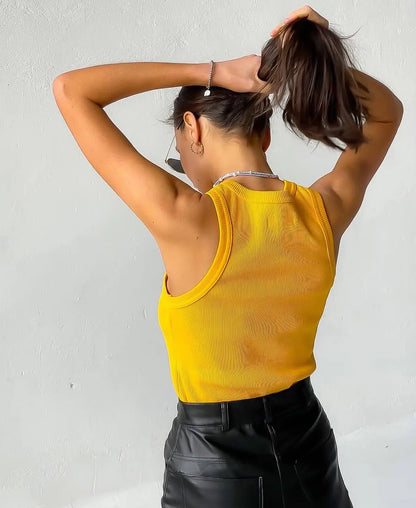 Basic Ribbed Knitted Tank Top