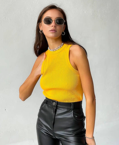 Basic Ribbed Knitted Tank Top