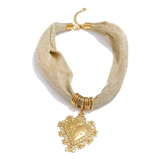 Golden Heart Pendant Necklace