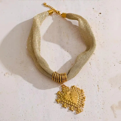 Golden Heart Pendant Necklace
