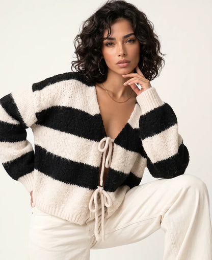 Knitted Bow Cardigan