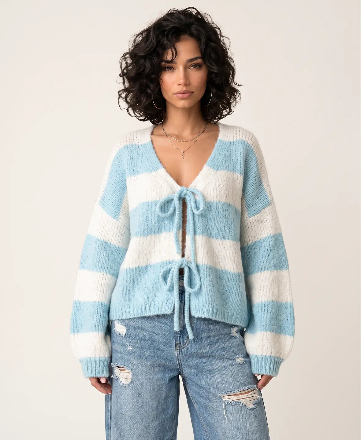 Knitted Bow Cardigan