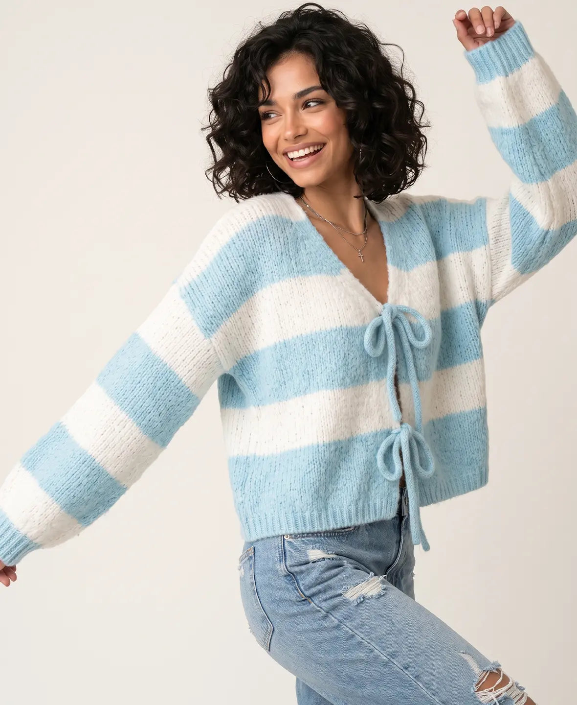 Knitted Bow Cardigan