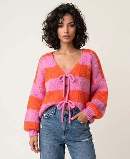 Knitted Bow Cardigan